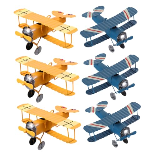TEHAUX 6-teiliges Vintage-flugzeugmodell: Flugzeugmodell Aus Eisen Für Kinder Und Heimdekoration – Retro-metallflugzeuge Zum Aufhängen, Dekoration Für Klassenzimmer, Spielzimmer, von TEHAUX
