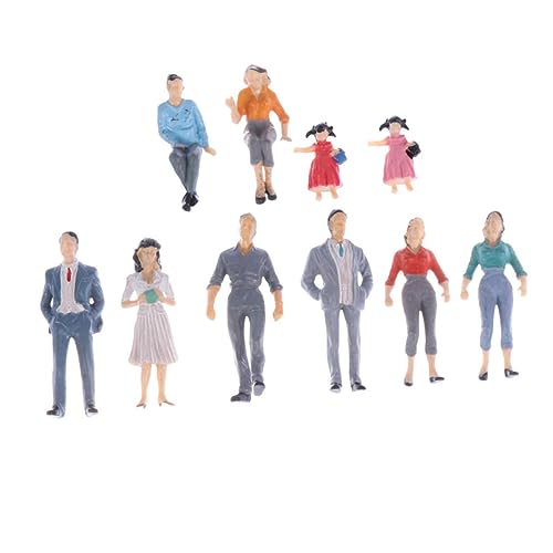 TEHAUX Spielzeug 84 STK Simulationscharaktermodell Bemalte Fahrgastfiguren Architektonische Menschenfiguren Menschen Figuren Modellbahnleute Mikrofiguren Bahnhof Statuette Abs Mini von TEHAUX