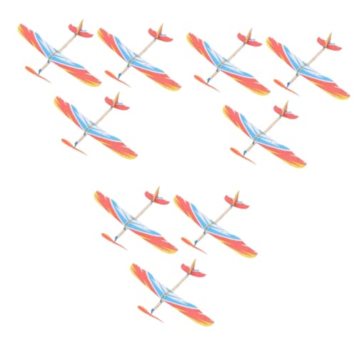 TEHAUX 9 STK Gummiband-angetriebene Segelflugzeuge Schleuderflugzeuge Balsaholz Spielzeug Modelle Flugzeug selber Bauen Gummiband angetriebene Flugzeuge Modellflugzeug Energie Kind Bambus von TEHAUX