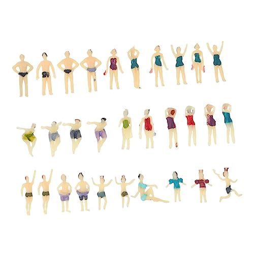 TEHAUX 90 STK Charakterpuppenmodell Simulation Menschenmodell Modelle Miniaturen Mini-strandmenschen Menschen Handgemalte Figuren Männchen Körper Dekor Minifiguren Menschlicher Körper PVC von TEHAUX