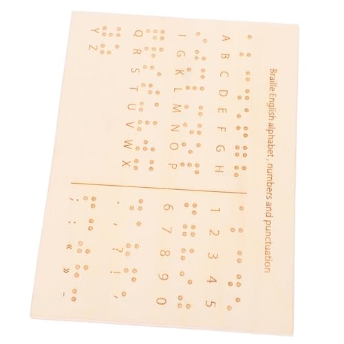TEHAUX Braille Lernausrüstung Lerntafel Für Blinde Braille Zahlentafeln Braille Bücher Holz Braille Buchstabentafel Braille Buchstabentafeln Braille Buchstaben Zahlentafel von TEHAUX