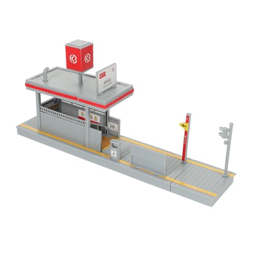 TEHAUX DIY Bahn Station Modell Bausatz Detailreiches für Realistische Bahn Plattform Nachbildung Einfach Zusammenbaubar Pädagogisches Szene Zubehör von TEHAUX