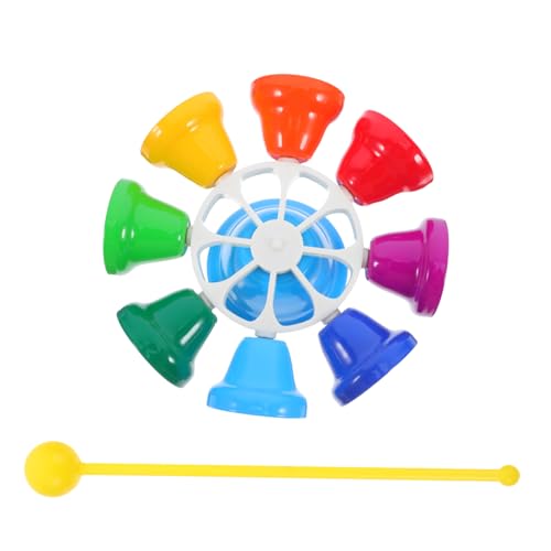 TEHAUX Farbige Handglocke Musikinstrument Lernspielzeug für Kindergarten Frühe Pädagogische Klare Klänge Leicht und Robust von TEHAUX