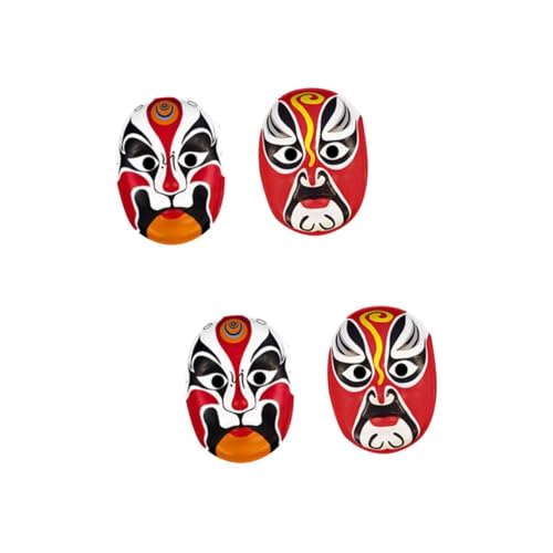 TEHAUX Halloween-Maske 4 Stück Peking Operngesicht Masken für Rollenspiele Peking Opernmaske Cosplay Ankleiden Partymaske umweltfreundliche Maske leer Facebook China Gesichtsmaske Weiß von TEHAUX