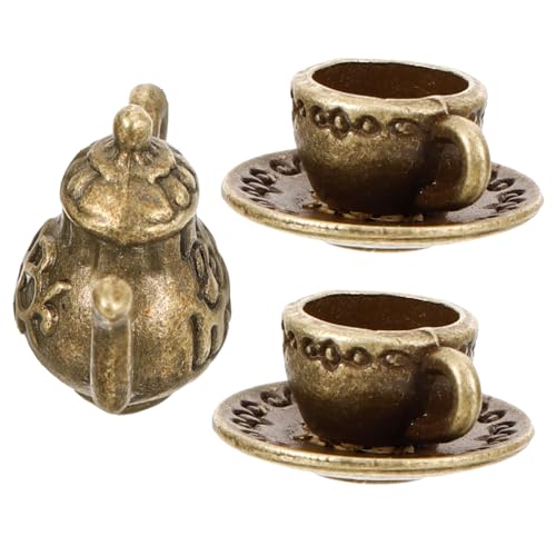 TEHAUX Miniatur Metall Teeservice Set mit Kanne und Tassen Puppenhaus Zubehör für DIY Mikro Landschaft Stabile Miniatur Tee Set Dekoration Antik Bronzefarben Realistisch und Langlebig TEHAUX Miniatur Metall Teeservice Set mit Kanne und Tassen Puppenhaus Zubehör für DIY Mikro Landschaft Stabile Miniatur Tee Set Dekoration Antik Bronzefarben Realistisch und Langlebig von TEHAUX