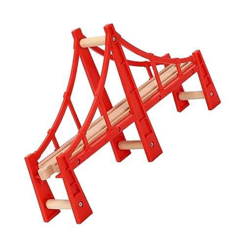 TEHAUX Spur Holzspielzeug für Kinder Hängebrücke Spielzeug Spielzeuge kompatibel Überführung Modell Spielzeug Eisenbahnschienen Spielzeug Schüttgut der Zug Plastik von TEHAUX