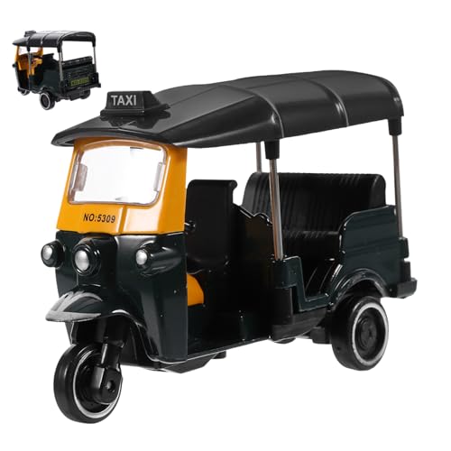 TEHAUX Vintage Dreirad Modell aus Legiertem Rustikale Desktop Deko Robustes Miniatur Tricycle Ornament für Büro Wohnzimmer Schlafzimmer und Authentische Thailändische Dreiradfigur von TEHAUX
