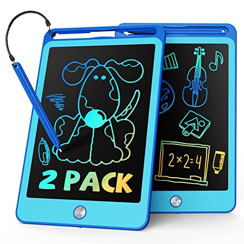 TEKFUN 2 Pack 8,5 Zoll LöSchbare Bunte LCD Schreibtafel Kinder Mit Lanyard,Reisen Lernspielzeug FüR Spielzeug Ab 3 4 5 6 7jahre Jungen MäDchen Geschenke,Geschenke Zu Weihnachten Halloween(Blau Blau) von TEKFUN