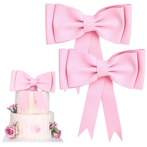 TELAIN 2 Stück Rosa Schleifen Kuchenaufsätze für Mädchengeburtstag - Überdimensionale Schleifendeko, Rosa Schleifen Partydekoration für Geburtstag, Hochzeit, Party TELAIN 2 Stück Rosa Schleifen Kuchenaufsätze für Mädchengeburtstag - Überdimensionale Schleifendeko, Rosa Schleifen Partydekoration für Geburtstag, Hochzeit, Party von TELAIN