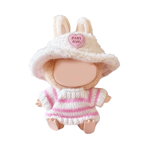 TELAIN Niedliche Puppenkleidung für 17 cm Puppen, Kompatibel mit Labubu, 6,7 Zoll Puppenkleidung, Rosa Kleid für Labubu Puppen, Puppenaccessoires (Ohne Puppe) von TELAIN