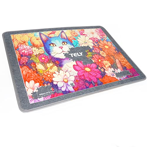 TELY Stifffelt Puzzle Board Tilt - Rutschfeste Oberfläche - Easy-Move Jigsaw Puzzle Matte - Bis zu 1000 Teile - Große Größe 80.0 cmx 57.9 cm Puzzle Pad - Tragbar und Leicht für Erwachsene TELY Stifffelt Puzzle Board Tilt - Rutschfeste Oberfläche - Easy-Move Jigsaw Puzzle Matte - Bis zu 1000 Teile - Große Größe 80.0 cmx 57.9 cm Puzzle Pad - Tragbar und Leicht für Erwachsene von TELY