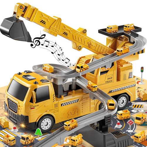 TEMI Engineering Kran, Kinder BAU LKW Spielzeug für 3 4-5 6 7 Jahre alt.Auto Rennstrecken, Bagger, Jungen Spielzeug für 3-5 Jahre alte Kleinkinder, TEMI Engineering Kran, Kinder BAU LKW Spielzeug für 3 4-5 6 7 Jahre alt.Auto Rennstrecken, Bagger, Jungen Spielzeug für 3-5 Jahre alte Kleinkinder, von TEMI