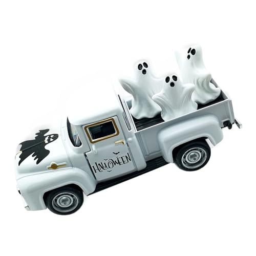 Spuk-Metall-Truck, Halloween-Sammelstück, Legierung, Auto-Modell mit herausnehmbarem geisterhaften Miniatur-Ornament, Heimdekoration, Geschenk, Halloween, abgestuftes Tablett, LKW-Modell von TEMOOUES