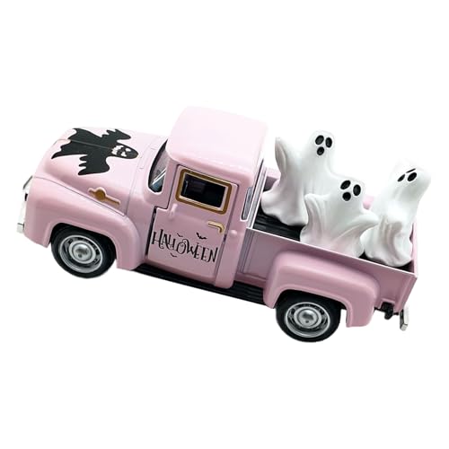 Spuk-Metall-Truck, Halloween-Sammelstück, Legierung, Auto-Modell mit herausnehmbarem geisterhaften Miniatur-Ornament, Heimdekoration, Geschenk, Halloween, abgestuftes Tablett, LKW-Modell von TEMOOUES
