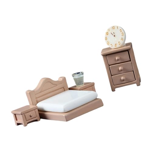 TEMOOUES 1/12 Miniatur-Puppenhäuser Möbel Sofa Tisch Set Modell Projekt Szene Display Set für kreative Wohnzimmer Dekoration von TEMOOUES
