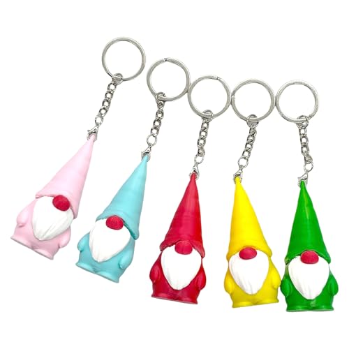 TEMOOUES 5 Elfen-Schlüsselanhänger, Weihnachtsdekoration, saisonales Zubehör für Urlaub, Zuhause, Party, Dekoration, Weihnachtsschmuck, Ornamente von TEMOOUES