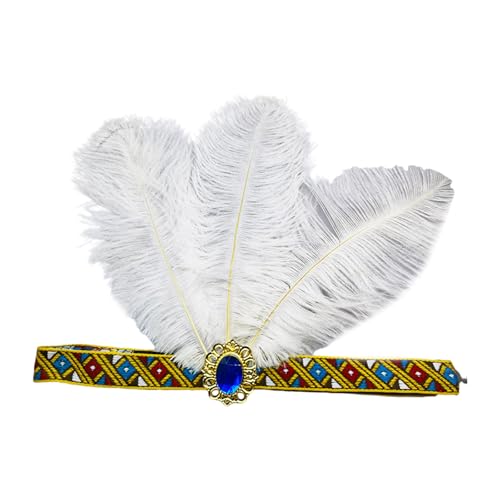 TEMOOUES Fascinator für Fasching, Federn, Kristall, Flapper, Kopfschmuck für Maskerade, Party, übergroßes gefiedertes elastisches Stirnband, eleganter Feder-Fascinator TEMOOUES Fascinator für Fasching, Federn, Kristall, Flapper, Kopfschmuck für Maskerade, Party, übergroßes gefiedertes elastisches Stirnband, eleganter Feder-Fascinator von TEMOOUES