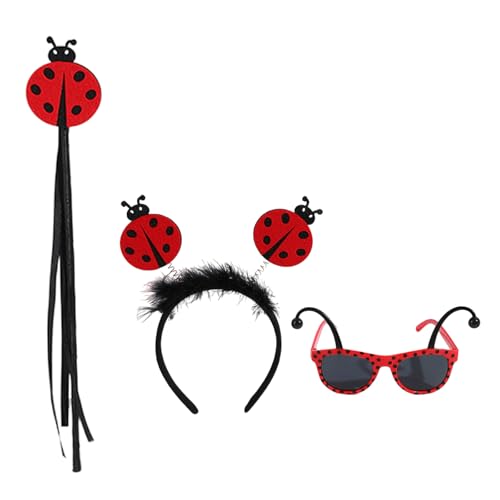 TEMOOUES Feenstab, Marienkäfer-Brille, Marienkäfer-Stirnband, Marienkäfer-Kostüm, Zubehör, Marienkäfer-Kostüm, Halloween, Cosplay-Kostüm TEMOOUES Feenstab, Marienkäfer-Brille, Marienkäfer-Stirnband, Marienkäfer-Kostüm, Zubehör, Marienkäfer-Kostüm, Halloween, Cosplay-Kostüm von TEMOOUES