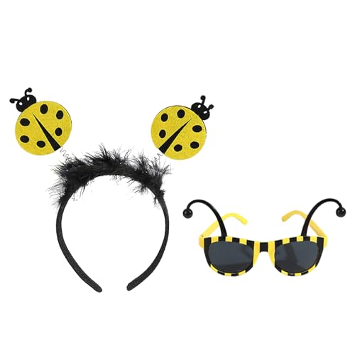 TEMOOUES Feenstab, Marienkäfer-Brille, Marienkäfer-Stirnband, Marienkäfer-Kostüm, Zubehör, Marienkäfer-Kostüm, Halloween, Cosplay-Kostüm TEMOOUES Feenstab, Marienkäfer-Brille, Marienkäfer-Stirnband, Marienkäfer-Kostüm, Zubehör, Marienkäfer-Kostüm, Halloween, Cosplay-Kostüm von TEMOOUES