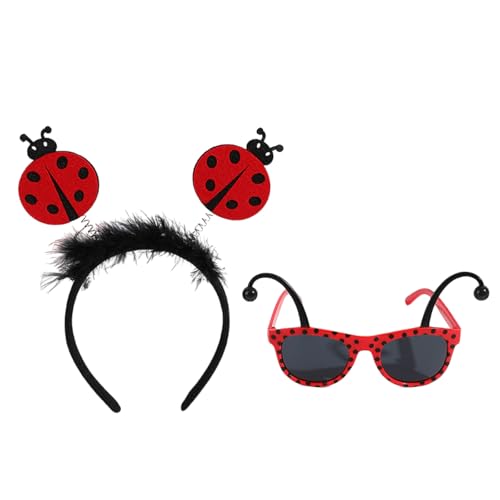 TEMOOUES Feenstab, Marienkäfer-Brille, Marienkäfer-Stirnband, Marienkäfer-Kostüm, Zubehör, Marienkäfer-Kostüm, Halloween, Cosplay-Kostüm TEMOOUES Feenstab, Marienkäfer-Brille, Marienkäfer-Stirnband, Marienkäfer-Kostüm, Zubehör, Marienkäfer-Kostüm, Halloween, Cosplay-Kostüm von TEMOOUES