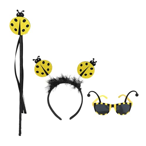 TEMOOUES Feenstab, Marienkäfer-Brille, Marienkäfer-Stirnband, Marienkäfer-Kostüm, Zubehör, Marienkäfer-Kostüm, Halloween, Cosplay-Kostüm TEMOOUES Feenstab, Marienkäfer-Brille, Marienkäfer-Stirnband, Marienkäfer-Kostüm, Zubehör, Marienkäfer-Kostüm, Halloween, Cosplay-Kostüm von TEMOOUES