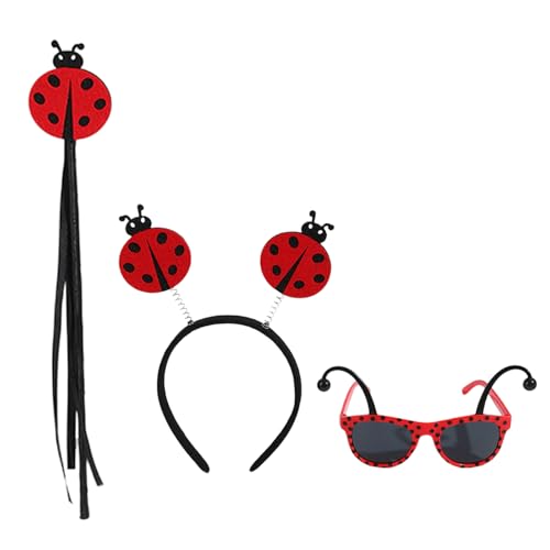 TEMOOUES Feenstab, Marienkäfer-Brille, Marienkäfer-Stirnband, Marienkäfer-Kostüm, Zubehör, Marienkäfer-Kostüm, Halloween, Cosplay-Kostüm TEMOOUES Feenstab, Marienkäfer-Brille, Marienkäfer-Stirnband, Marienkäfer-Kostüm, Zubehör, Marienkäfer-Kostüm, Halloween, Cosplay-Kostüm von TEMOOUES