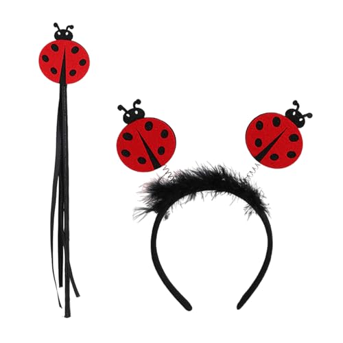 TEMOOUES Feenstab, Marienkäfer-Brille, Marienkäfer-Stirnband, Marienkäfer-Kostüm, Zubehör, Marienkäfer-Kostüm, Halloween, Cosplay-Kostüm TEMOOUES Feenstab, Marienkäfer-Brille, Marienkäfer-Stirnband, Marienkäfer-Kostüm, Zubehör, Marienkäfer-Kostüm, Halloween, Cosplay-Kostüm von TEMOOUES