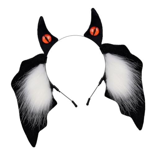 TEMOOUES Handgefertigter Plüsch-Haarreif mit Fledermaus-Ohren, weich, flauschig, Haar-Accessoire für Kinder, Halloween, Kostümpartys, Kostümzubehör TEMOOUES Handgefertigter Plüsch-Haarreif mit Fledermaus-Ohren, weich, flauschig, Haar-Accessoire für Kinder, Halloween, Kostümpartys, Kostümzubehör von TEMOOUES