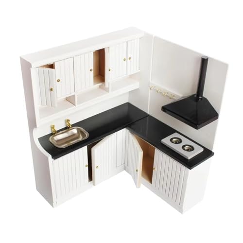 TEMOOUES Küchenschrank Schränke Miniaturmöbel Modell Puppenhäuser Küchenzubehör Realistisches Spielset 1:12 von TEMOOUES