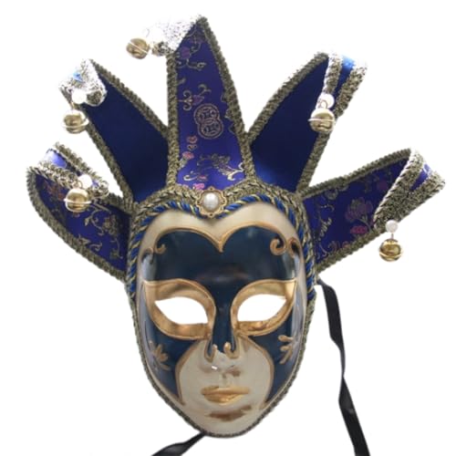 TEMOOUES Maskerade, Vintage-Komödie mit Glocken, für Halloween, Cosplay, für Damen, Herren, Cosplay, Maskerade, Abschlussbälle TEMOOUES Maskerade, Vintage-Komödie mit Glocken, für Halloween, Cosplay, für Damen, Herren, Cosplay, Maskerade, Abschlussbälle von TEMOOUES