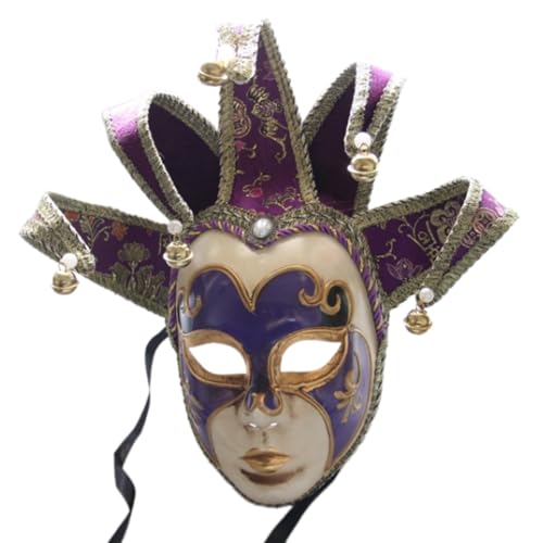TEMOOUES Maskerade, Vintage-Komödie mit Glocken, für Halloween, Cosplay, für Damen, Herren, Cosplay, Maskerade, Abschlussbälle TEMOOUES Maskerade, Vintage-Komödie mit Glocken, für Halloween, Cosplay, für Damen, Herren, Cosplay, Maskerade, Abschlussbälle von TEMOOUES