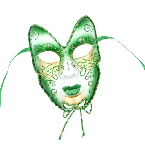 TEMOOUES Maskerade Full Face Halloween Gesicht Handgemaltes Gesicht für Damen Herren Halloween Abschlussbälle Maskerade Partys von TEMOOUES