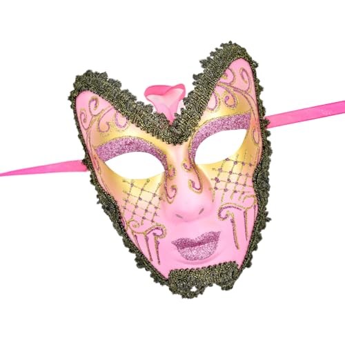 TEMOOUES Maskerade Full Face Halloween Gesicht Handgemaltes Gesicht für Damen Herren Halloween Abschlussbälle Maskerade Partys von TEMOOUES