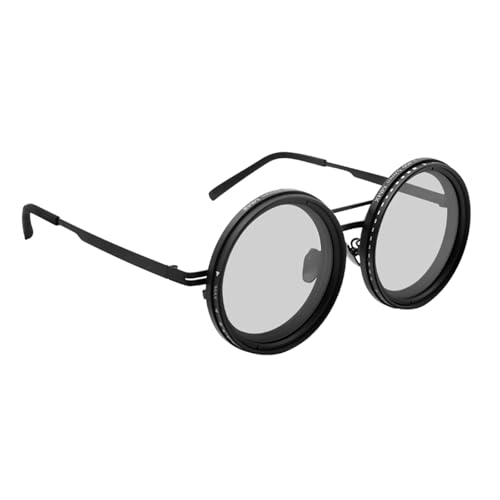 TEMOOUES UV400 geschützte, polarisierte Steampunk-Sonnenbrille, elegant, rund, für Cosplay-Partys und Outdoor-Abenteuer von TEMOOUES