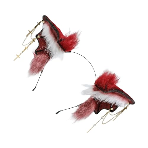 TEMOOUES Verstellbarer Blutsauger, Fledermausflügel, Haarband, Gothicismus, Anime-Charakter, Kopfschmuck für Rollenspiele, Make-up, Partys, Geschenke, handgefertigt, realistische Tierohren von TEMOOUES