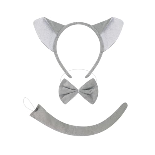TEMOOUES Wolf Rollenspiel Kostüm Zubehör Wolf Stirnband Schwanz Fliege Rock für Kinder Geburtstag Halloween Tier Cosplay Zubehör TEMOOUES Wolf Rollenspiel Kostüm Zubehör Wolf Stirnband Schwanz Fliege Rock für Kinder Geburtstag Halloween Tier Cosplay Zubehör von TEMOOUES