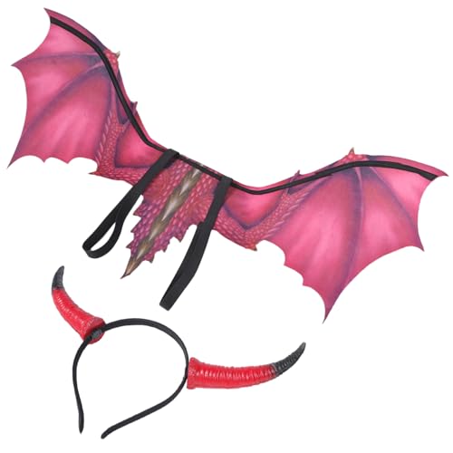TEMPNAP 1 Satz Dragon Flügelhaarböge Set Drachenflügel aus Vliesstoff Cosplay-Stirnband Drachenkostümzubehör Hörner Stirnband aus Ochsenhorn Ochsenstirnband groß Plastik TEMPNAP 1 Satz Dragon Flügelhaarböge Set Drachenflügel aus Vliesstoff Cosplay-Stirnband Drachenkostümzubehör Hörner Stirnband aus Ochsenhorn Ochsenstirnband groß Plastik von TEMPNAP