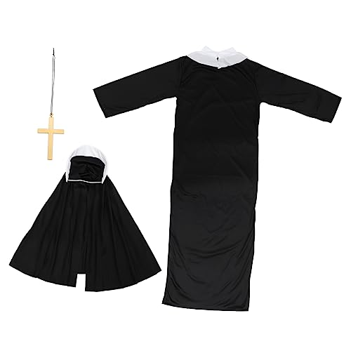 TEMPNAP 1 Satz Frauen Nonne Kostüm Halloween-nonnenkostüm Kostüme Schwarzes Nonnenkleid Mittelalterliches Nonnenkleid Die Halloweenkostüm Erwachsene Black Baumwolle TEMPNAP 1 Satz Frauen Nonne Kostüm Halloween-nonnenkostüm Kostüme Schwarzes Nonnenkleid Mittelalterliches Nonnenkleid Die Halloweenkostüm Erwachsene Black Baumwolle von TEMPNAP