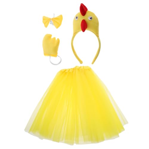 TEMPNAP 1 Satz Hahn-Anziehset Cosplay-Outfit Tüllkleid für Mädchen -Tier-Kostüm Geburtstagsoutfit für Mädchen kleinkind tutu Hühnchen-Tutu-Rock Kostüme für Nutztiere Tuch Yellow TEMPNAP 1 Satz Hahn-Anziehset Cosplay-Outfit Tüllkleid für Mädchen -Tier-Kostüm Geburtstagsoutfit für Mädchen kleinkind tutu Hühnchen-Tutu-Rock Kostüme für Nutztiere Tuch Yellow von TEMPNAP