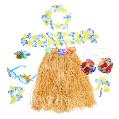 TEMPNAP 1 Satz Hawaiian Party Dekorationsset Teiliges Luau Kostümzubehör mit Grasrock Blumenkranz und Brille für Strandfeiern Geburtstagsfeiern und Tanzveranstaltungen TEMPNAP 1 Satz Hawaiian Party Dekorationsset Teiliges Luau Kostümzubehör mit Grasrock Blumenkranz und Brille für Strandfeiern Geburtstagsfeiern und Tanzveranstaltungen von TEMPNAP