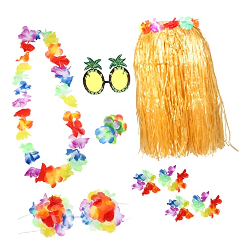 TEMPNAP 1 Satz Hawaiianer Hula -tanzkostüm Party Strand Outfits Tanz-performance-rock Hawaii-kleidungsset Hawaiianische Röcke Hawaii-kostümzubehör Luau-röcke Plastik TEMPNAP 1 Satz Hawaiianer Hula -tanzkostüm Party Strand Outfits Tanz-performance-rock Hawaii-kleidungsset Hawaiianische Röcke Hawaii-kostümzubehör Luau-röcke Plastik von TEMPNAP