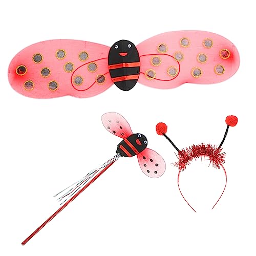 TEMPNAP 1 Satz Marienkäfer Flügel Kostüm Set für Mädchen Teiliges Set mit Kopfband und Zauberstab für Karneval und Kostümpartys für Cosplay und Bühnenaufführungen TEMPNAP 1 Satz Marienkäfer Flügel Kostüm Set für Mädchen Teiliges Set mit Kopfband und Zauberstab für Karneval und Kostümpartys für Cosplay und Bühnenaufführungen von TEMPNAP