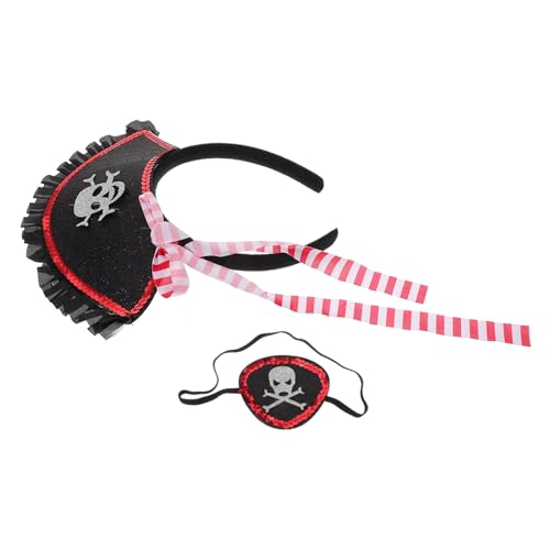 TEMPNAP 1 Satz Piratenkostüm Set für Halloween Lustiges Augenmaske und Haarband Cosplay Zubehör für Erwachsene für Piratenpartys und Kostümpartys von TEMPNAP