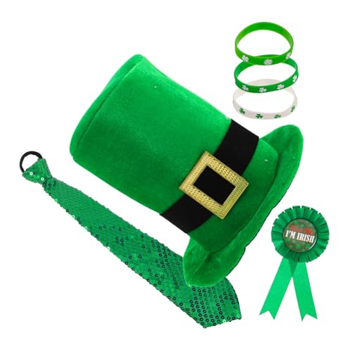 TEMPNAP Patricks Day Kostüme Jungen Krawatte Pack Zubehör Hut Irisches Thema Party Requisiten Set TEMPNAP Patricks Day Kostüme Jungen Krawatte Pack Zubehör Hut Irisches Thema Party Requisiten Set von TEMPNAP