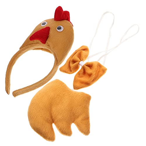 TEMPNAP 1satz Hühnerkopfband Set Mit Fliege Und Kreatives Kostümzubehör Für Ostern Partys Und Cosplay Einzigartige Hühner-accessoires Für Erwachsene von TEMPNAP