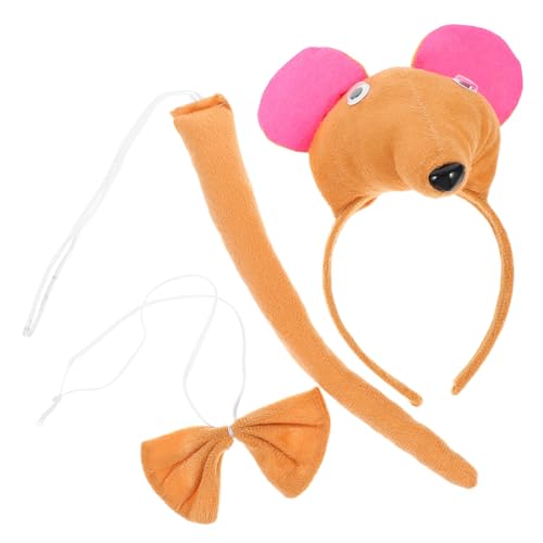 TEMPNAP 1 Set Cosplay Stirnband Set Niedliche Ohren Haarband Für Party Cartoon Ratte Headwear Und Fliege Für Cosplay Halloween von TEMPNAP