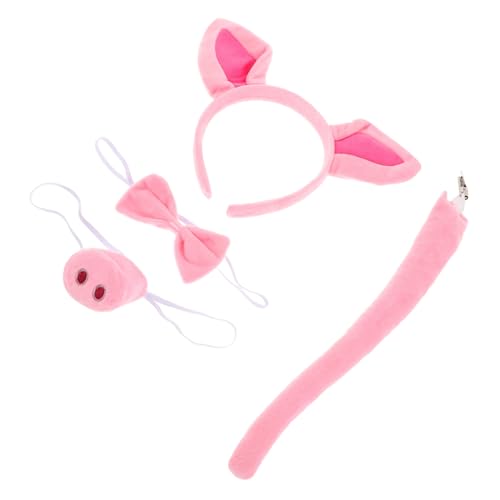 TEMPNAP 1 Set Schweinekostüm-zubehör: Rosa Schweineohren, Stirnband, Fliege, Nase – Tierverkleidung Für Halloween, Geburtstagsfeiern, Cosplay TEMPNAP 1 Set Schweinekostüm-zubehör: Rosa Schweineohren, Stirnband, Fliege, Nase – Tierverkleidung Für Halloween, Geburtstagsfeiern, Cosplay von TEMPNAP