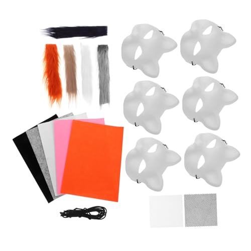 TEMPNAP 1Satz DIY Katzenmasken Leere Halbe Tiergesichtsmasken Robustem Bemalbare Maske für Kreative Bastelprojekte für Maskerade Cosplay Aktivitäten von TEMPNAP