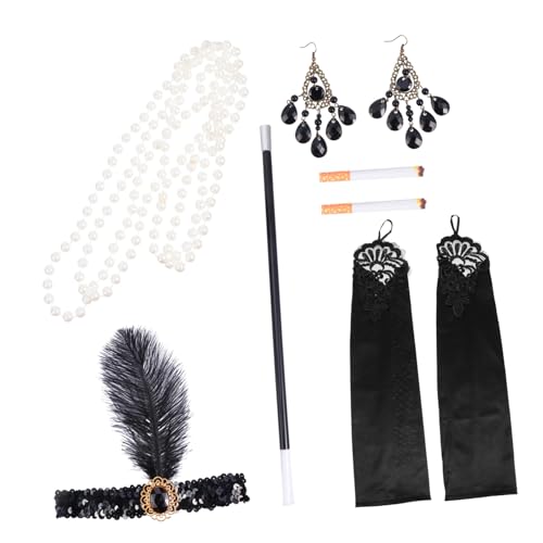 TEMPNAP 1satz Vintage Party Kostüm Mit Kopfband Ohrringen Handschuhen Und Raucherutensilien Accessoires Für Bei Veranstaltungen Und Themenpartys TEMPNAP 1satz Vintage Party Kostüm Mit Kopfband Ohrringen Handschuhen Und Raucherutensilien Accessoires Für Bei Veranstaltungen Und Themenpartys von TEMPNAP
