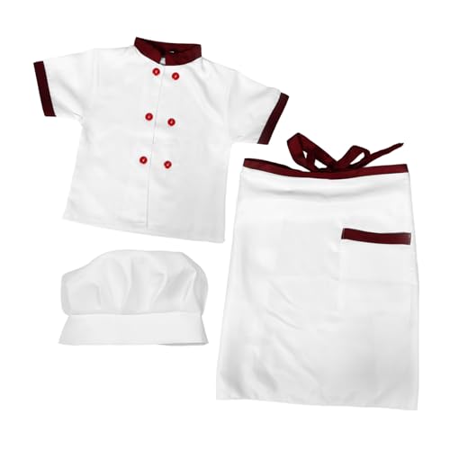 TEMPNAP 1Satz Kochkostüm mit Schürze Kochmütze Kurze Ärmel für Rollenspiele Cosplay Kinderküche Weinrot für Jungen TEMPNAP 1Satz Kochkostüm mit Schürze Kochmütze Kurze Ärmel für Rollenspiele Cosplay Kinderküche Weinrot für Jungen von TEMPNAP